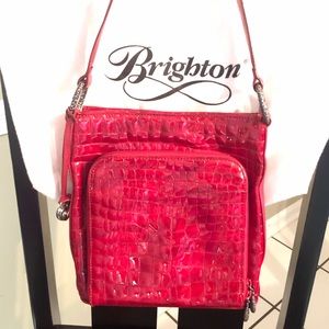 Brighton Croco Patent Shoulderbag